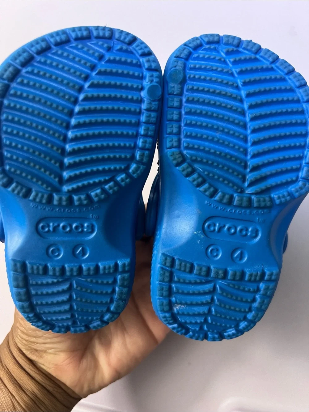 Bundle of 2 Toddler Crocs C4 Blue & Red Classic Clogs